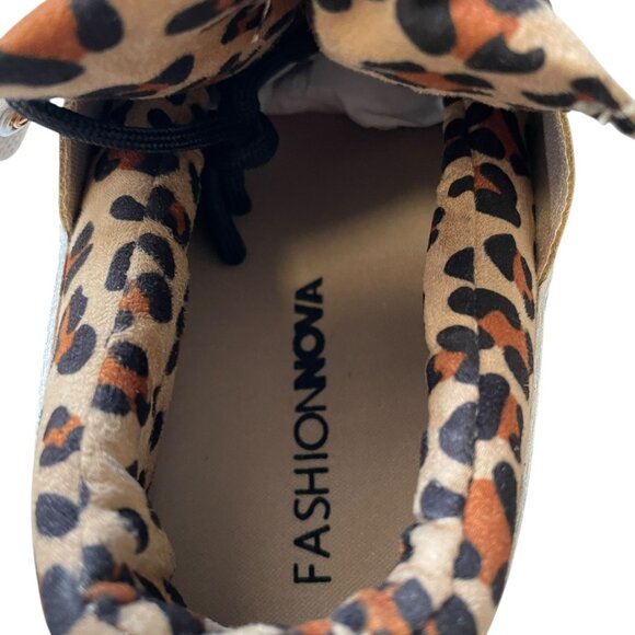 Fashion Nova Samariah Chunky Sneakers Leopard Print Size 9 Streetwear Athleisure - Picture 2 of 12